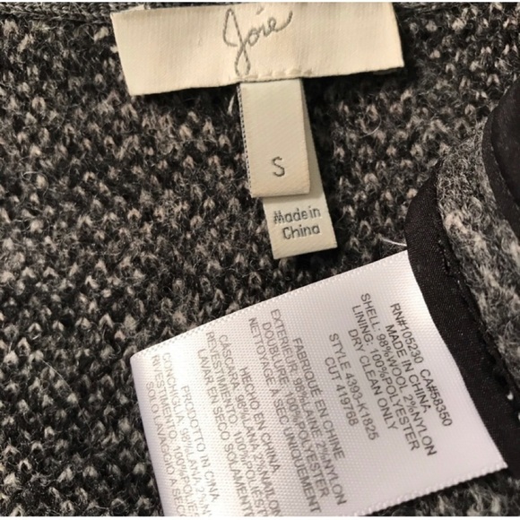 Joie Etesse Wool Blend Moto Jacket Gray Plaid Asymetrical Zip Size Small - Picture 6 of 10